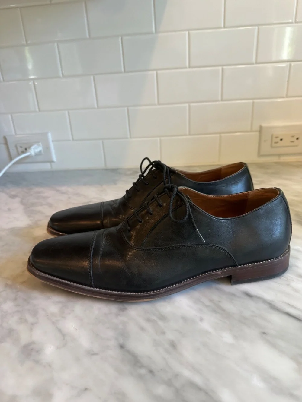Nordstrom Men's Shop Elliott Cap Toe Derby. Black. Size 10.